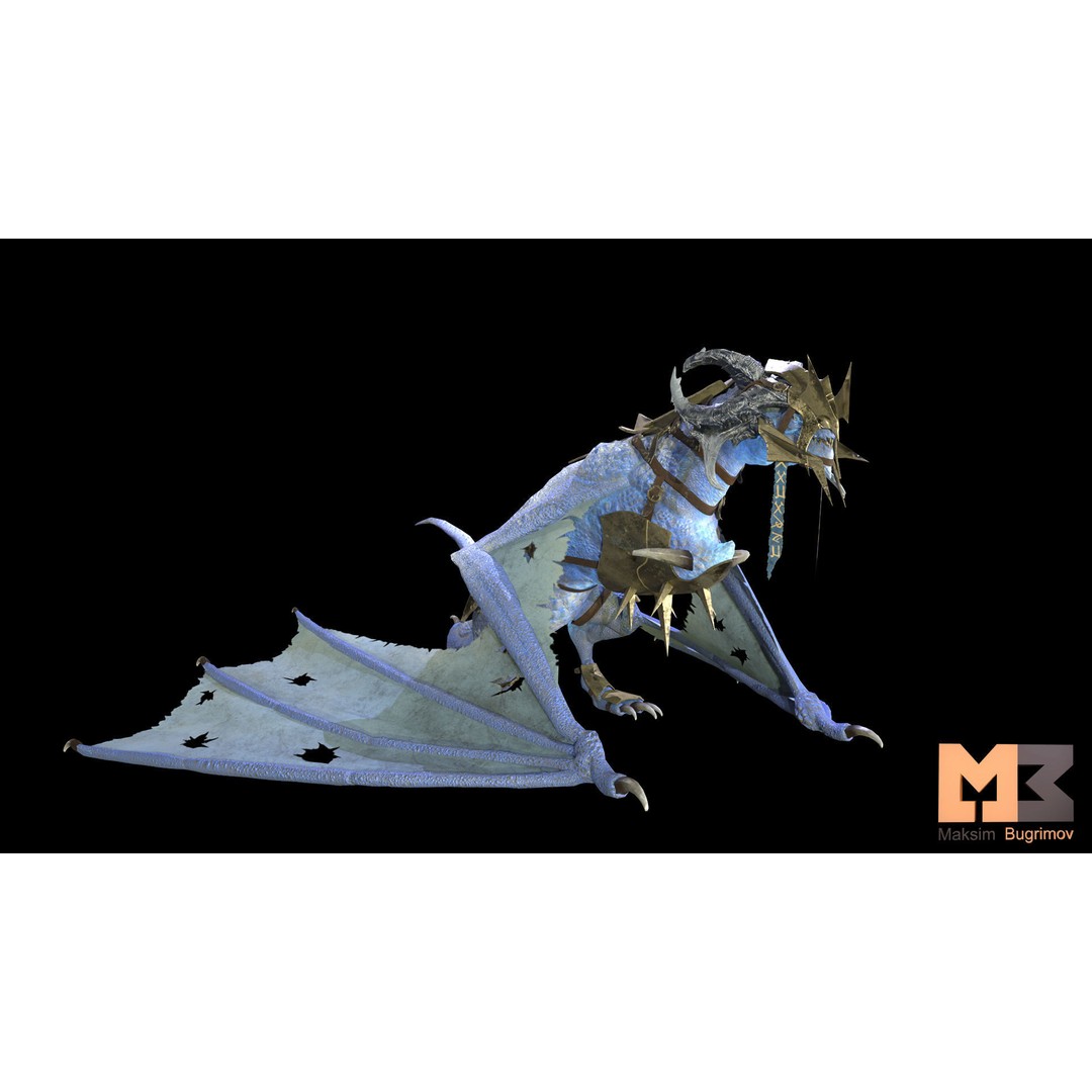 Fantasy Dragon 3D Model – Low Poly Game Asset, Rigged, FBX - View 4