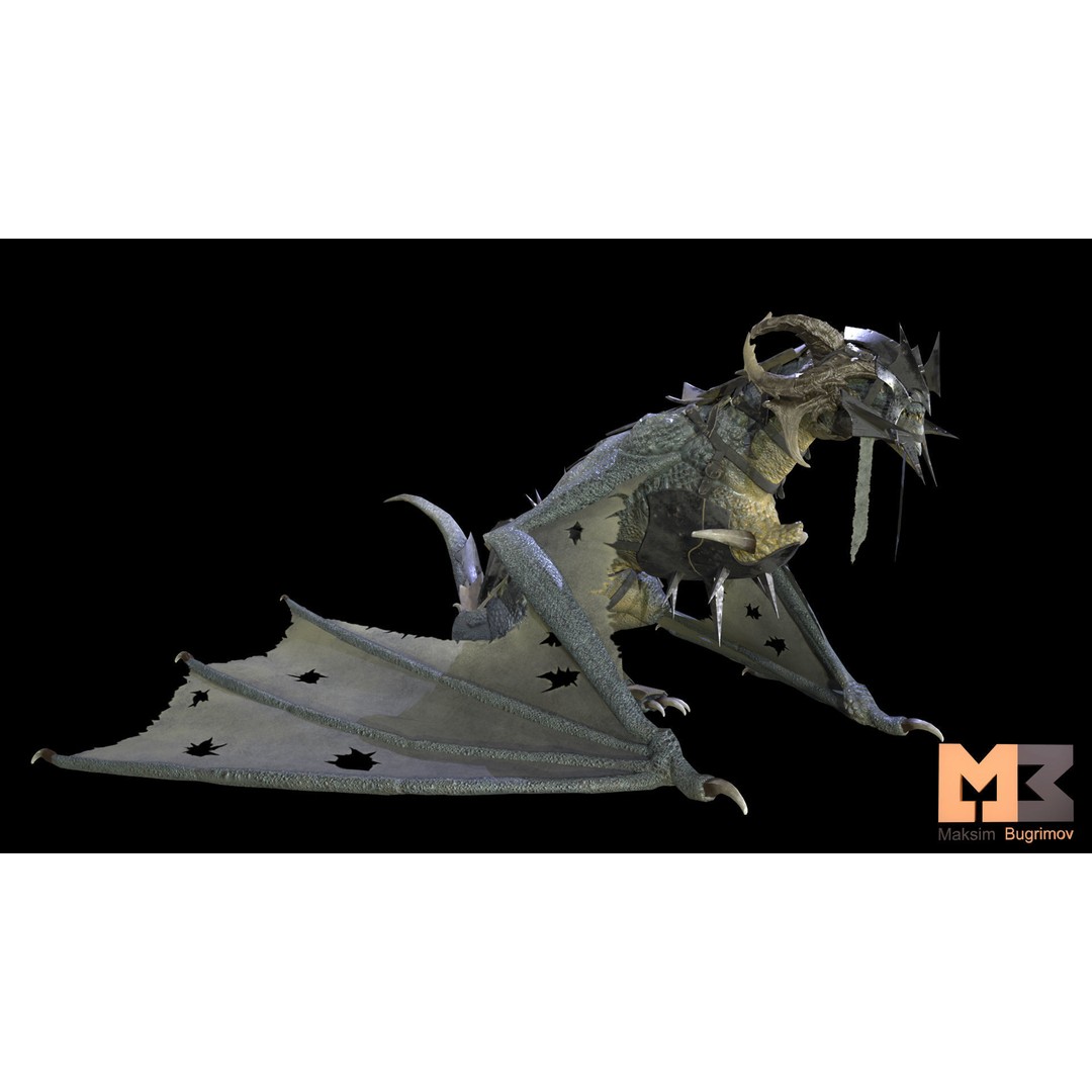 Fantasy Dragon 3D Model – Low Poly Game Asset, Rigged, FBX - View 5