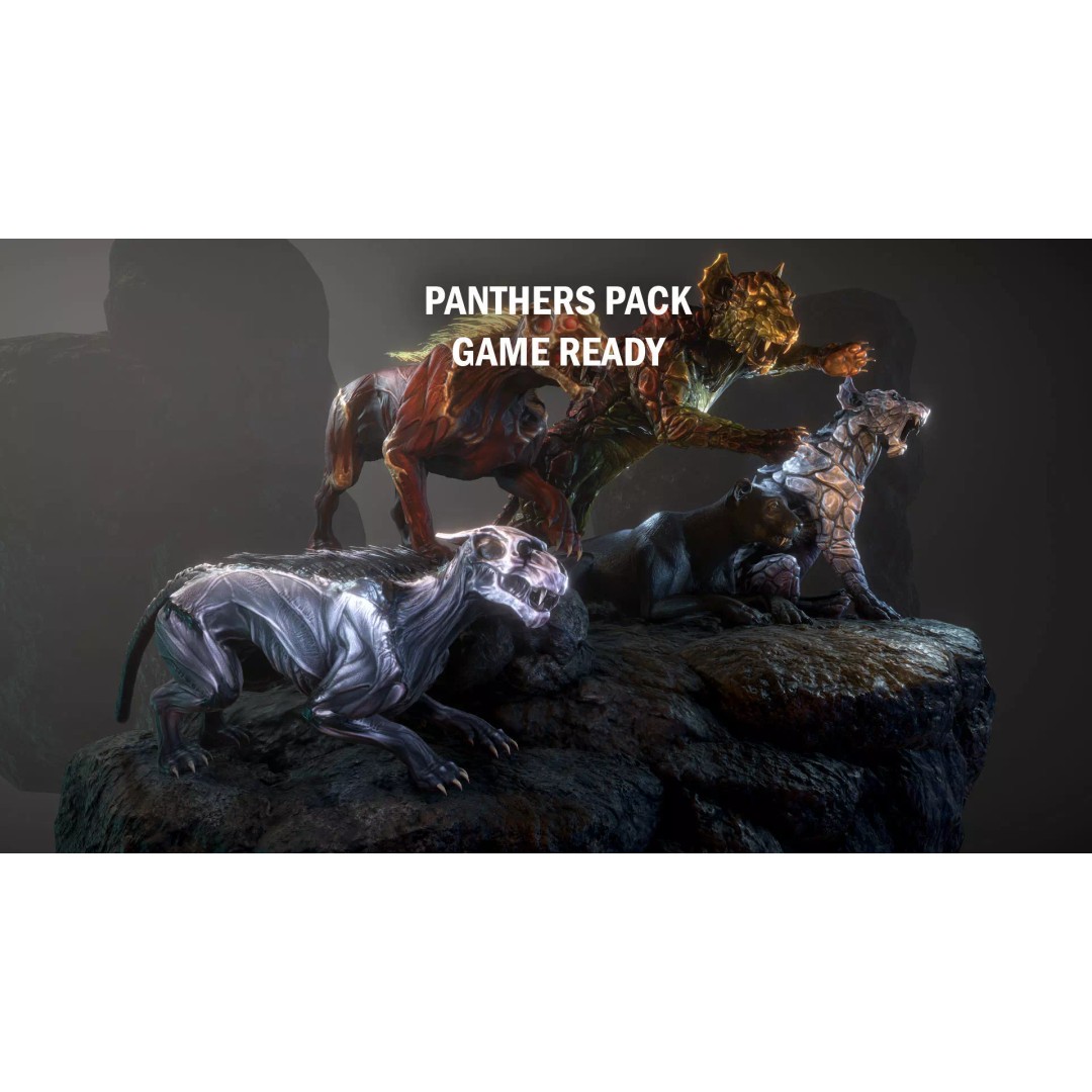 Panther 3D Model – Low Poly Animated Creature, FBX & PBR Textures - View 2