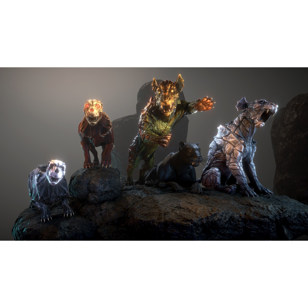 Panther 3D Model – Low Poly Animated Creature, FBX & PBR Textures - View 3