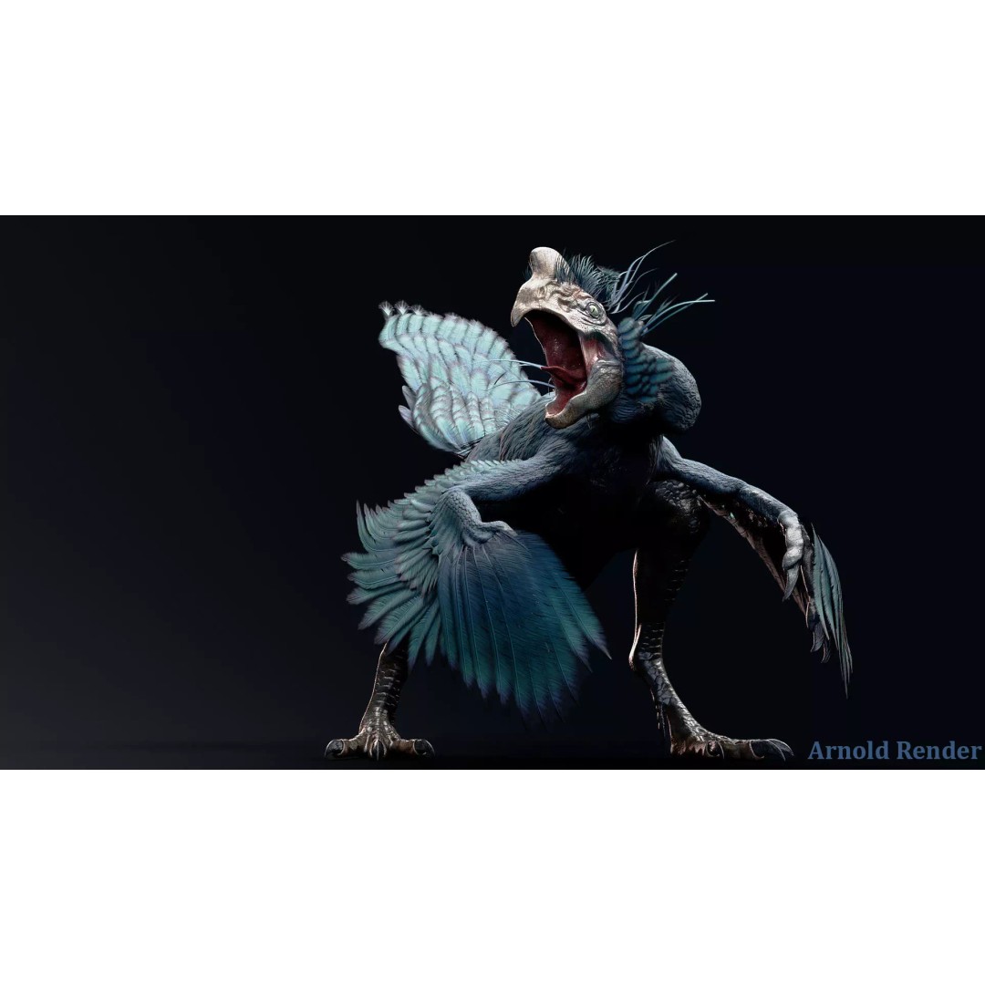 GigantoRaptor 3D Model – Low Poly Animated Dinosaur, Unity Package - View 3