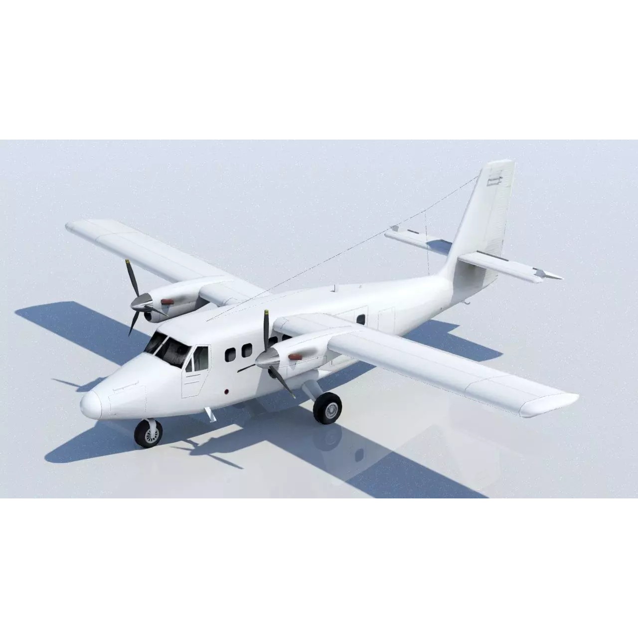 DHC-6 Twin Otter - Low-Poly Game-Ready 3D Model - View 2