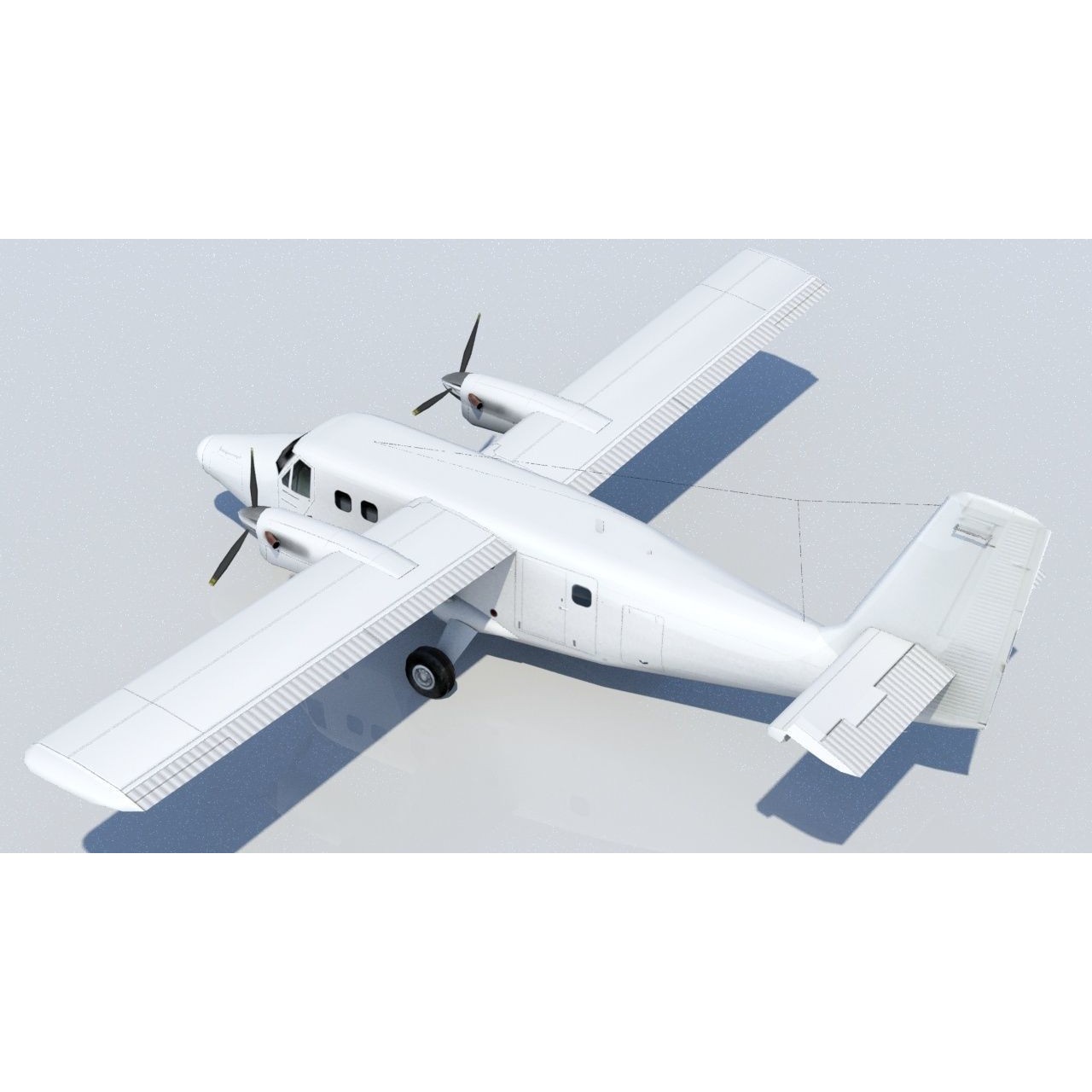 DHC-6 Twin Otter - Low-Poly Game-Ready 3D Model - View 3