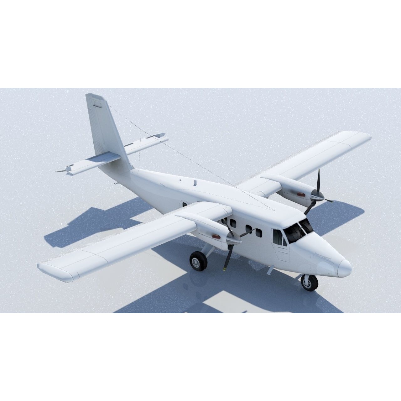 DHC-6 Twin Otter - Low-Poly Game-Ready 3D Model - View 5