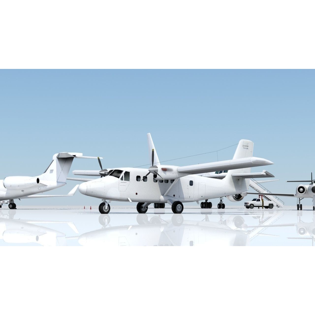 DHC-6 Twin Otter - Low-Poly Game-Ready 3D Model - View 6