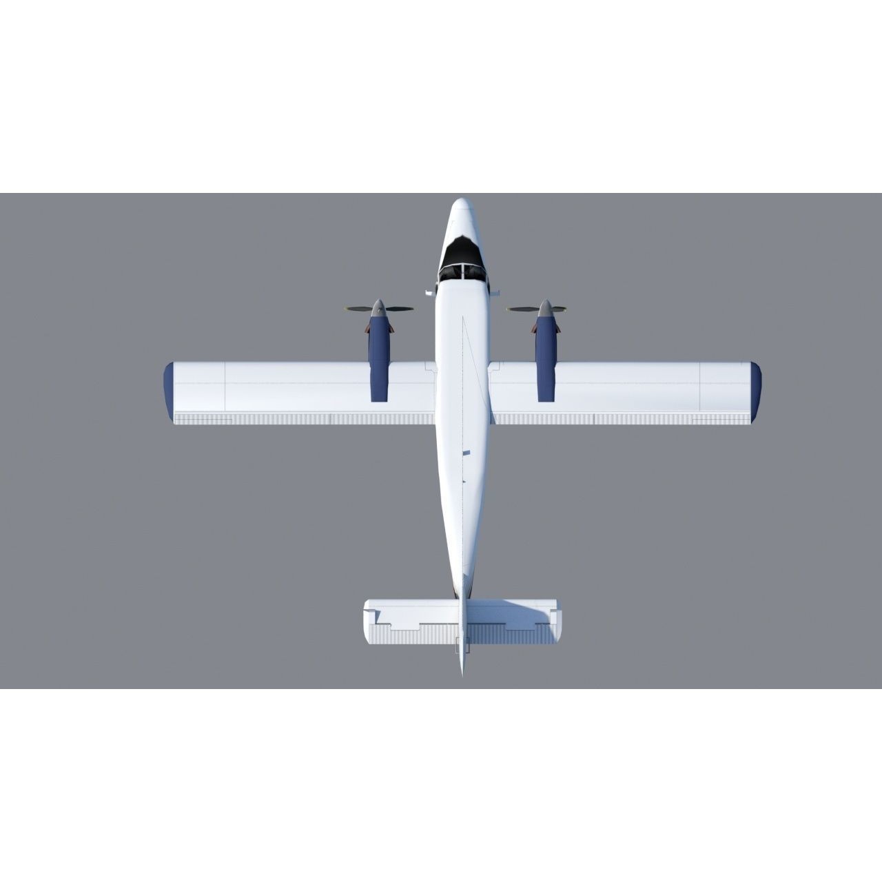DHC-6 Twin Otter - Low-Poly Game-Ready 3D Model - View 7