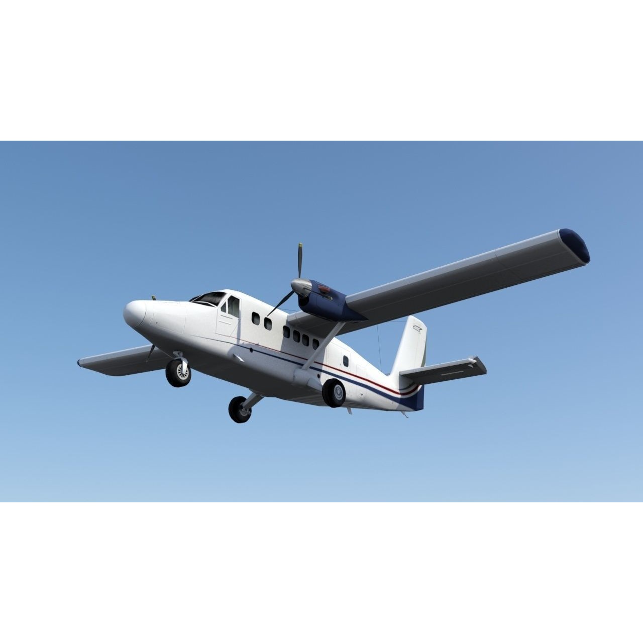 DHC-6 Twin Otter - Low-Poly Game-Ready 3D Model - View 8