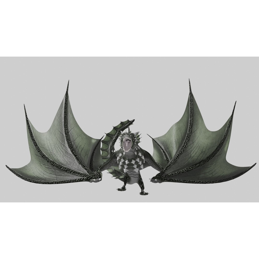 Wyvern Dragon 3D Model – Low Poly Animated Game Asset, Blender - View 10