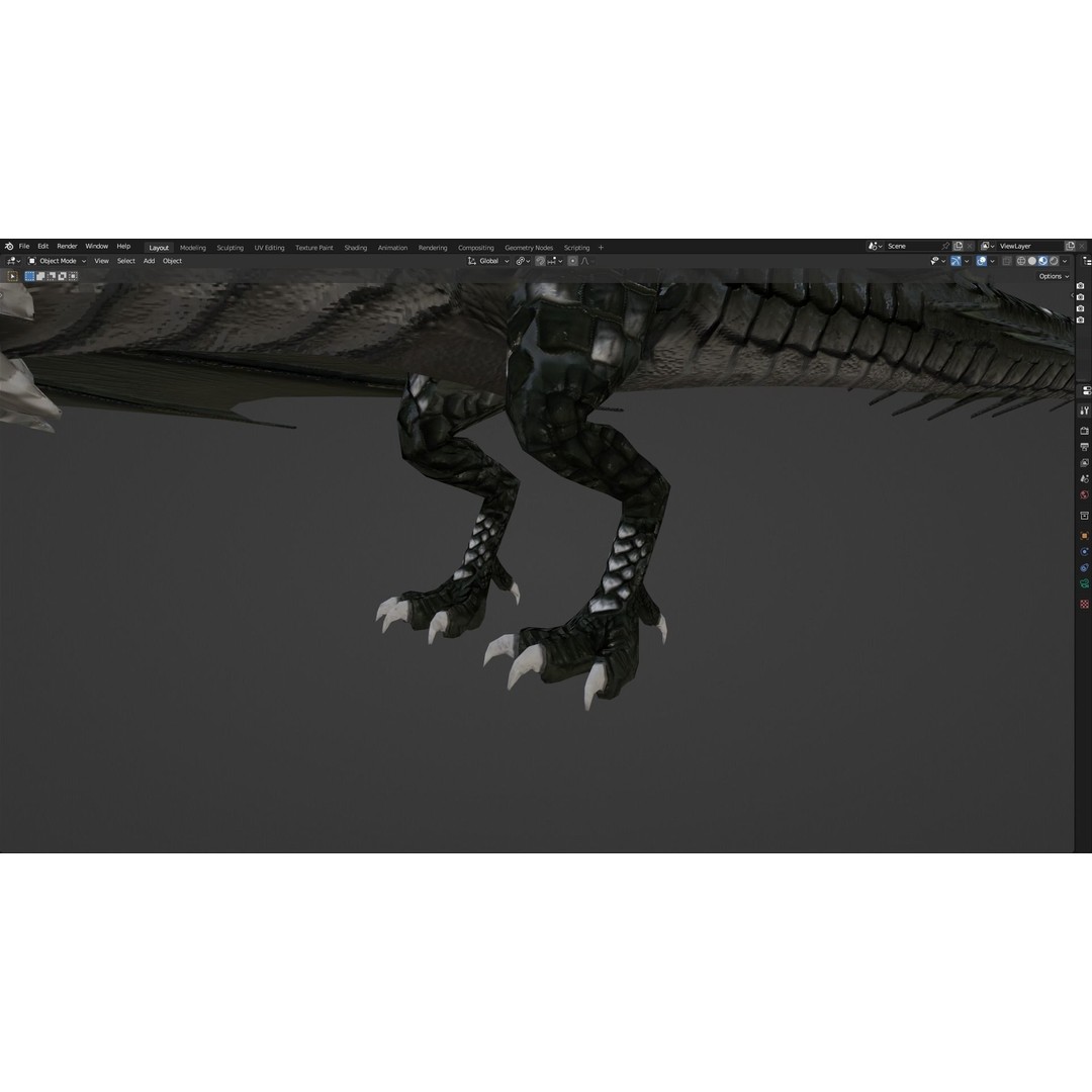 Wyvern Dragon 3D Model – Low Poly Animated Game Asset, Blender - View 100
