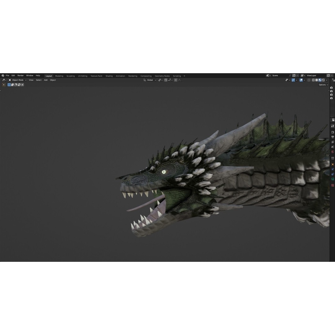 Wyvern Dragon 3D Model – Low Poly Animated Game Asset, Blender - View 103