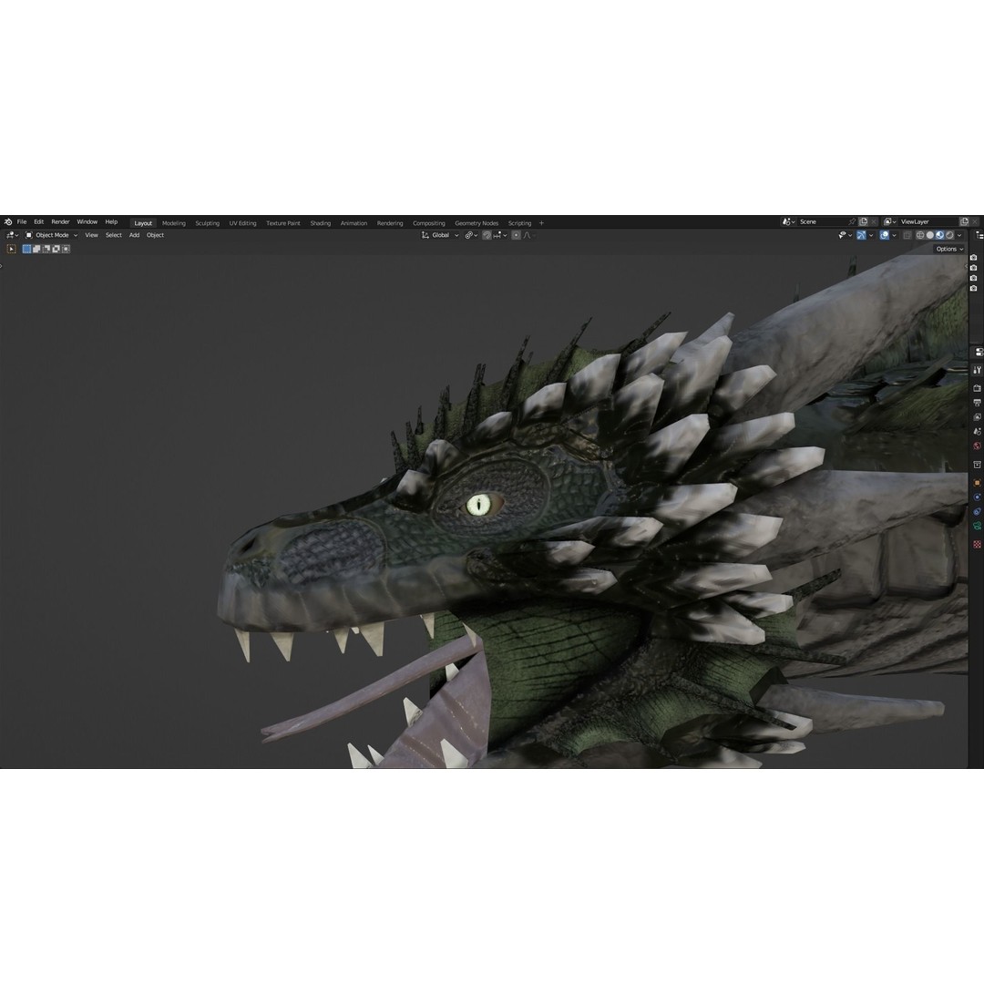 Wyvern Dragon 3D Model – Low Poly Animated Game Asset, Blender - View 104