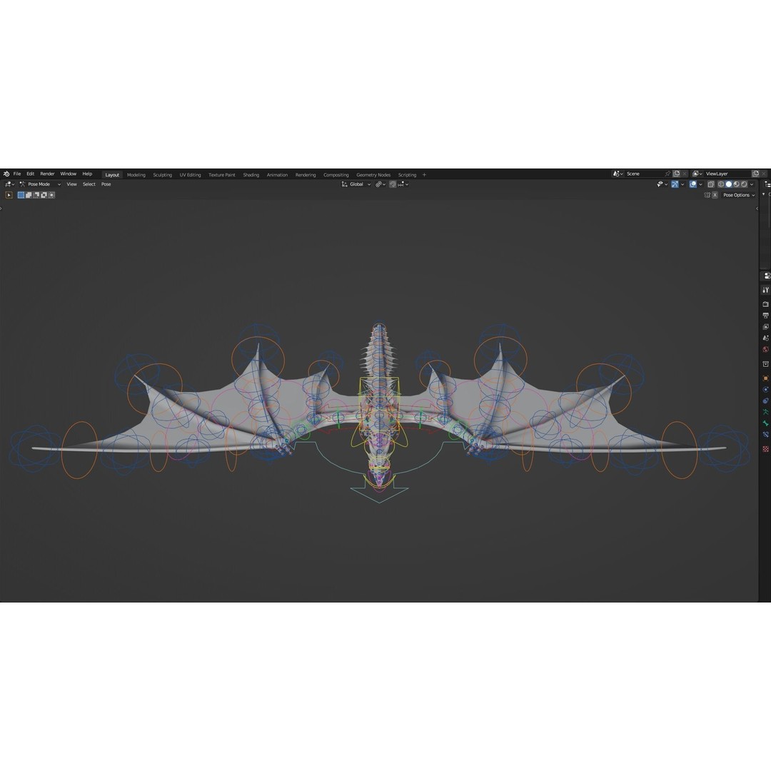 Wyvern Dragon 3D Model – Low Poly Animated Game Asset, Blender - View 107