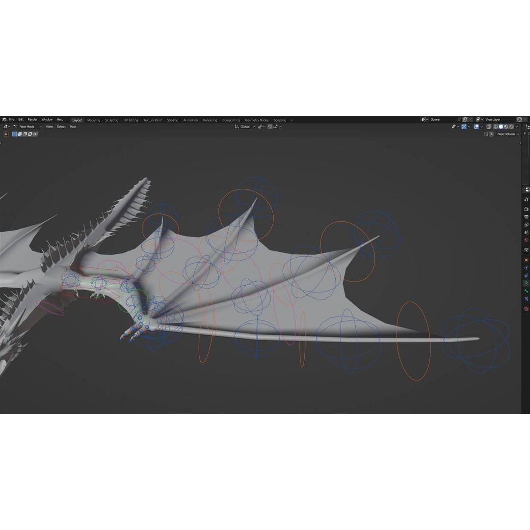 Wyvern Dragon 3D Model – Low Poly Animated Game Asset, Blender - View 109