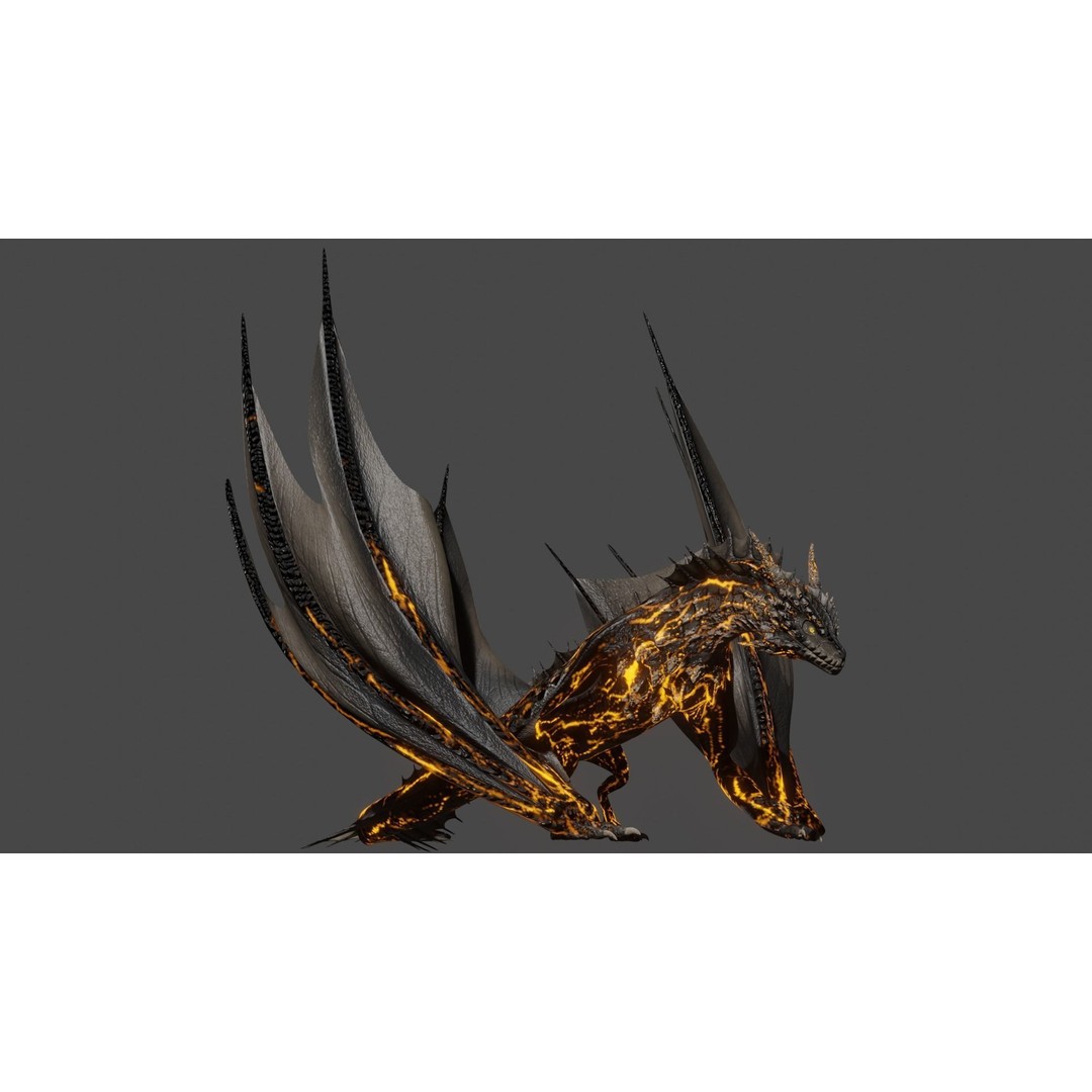 Wyvern Dragon 3D Model – Low Poly Animated Game Asset, Blender - View 16