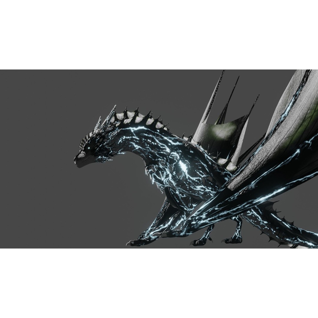 Wyvern Dragon 3D Model – Low Poly Animated Game Asset, Blender - View 19