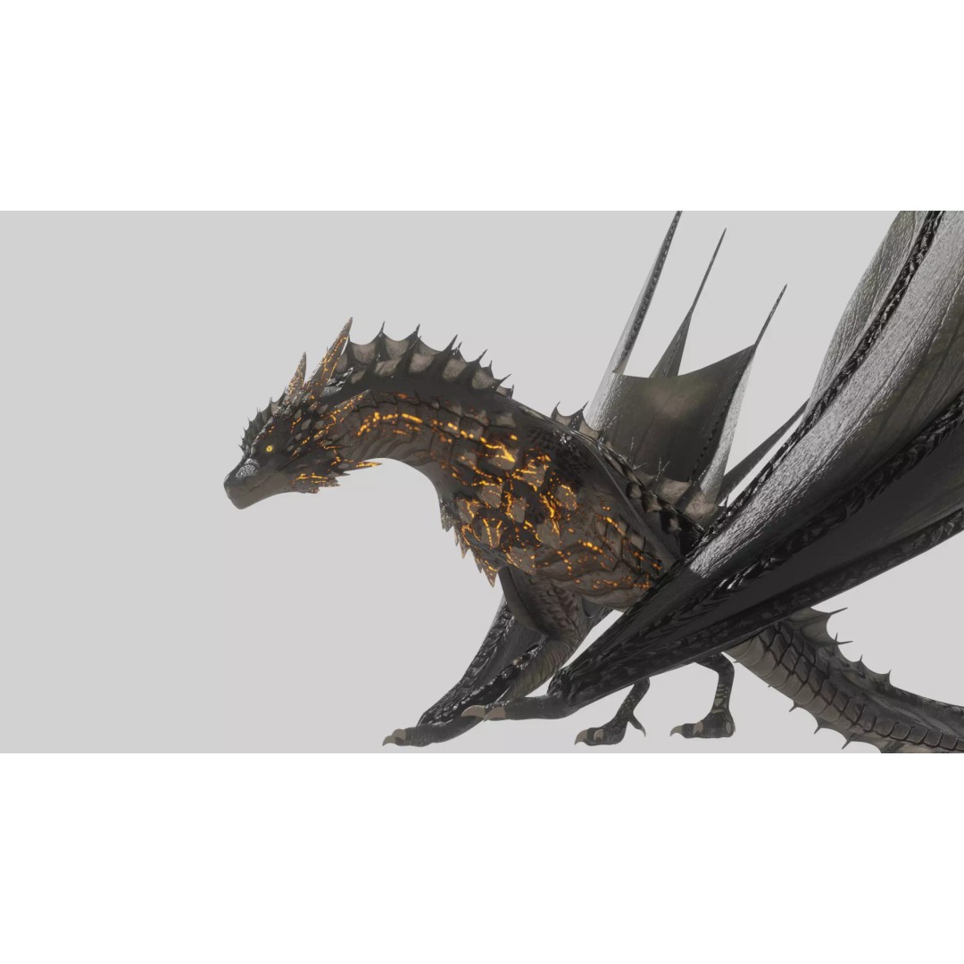 Wyvern Dragon 3D Model – Low Poly Animated Game Asset, Blender - View 2