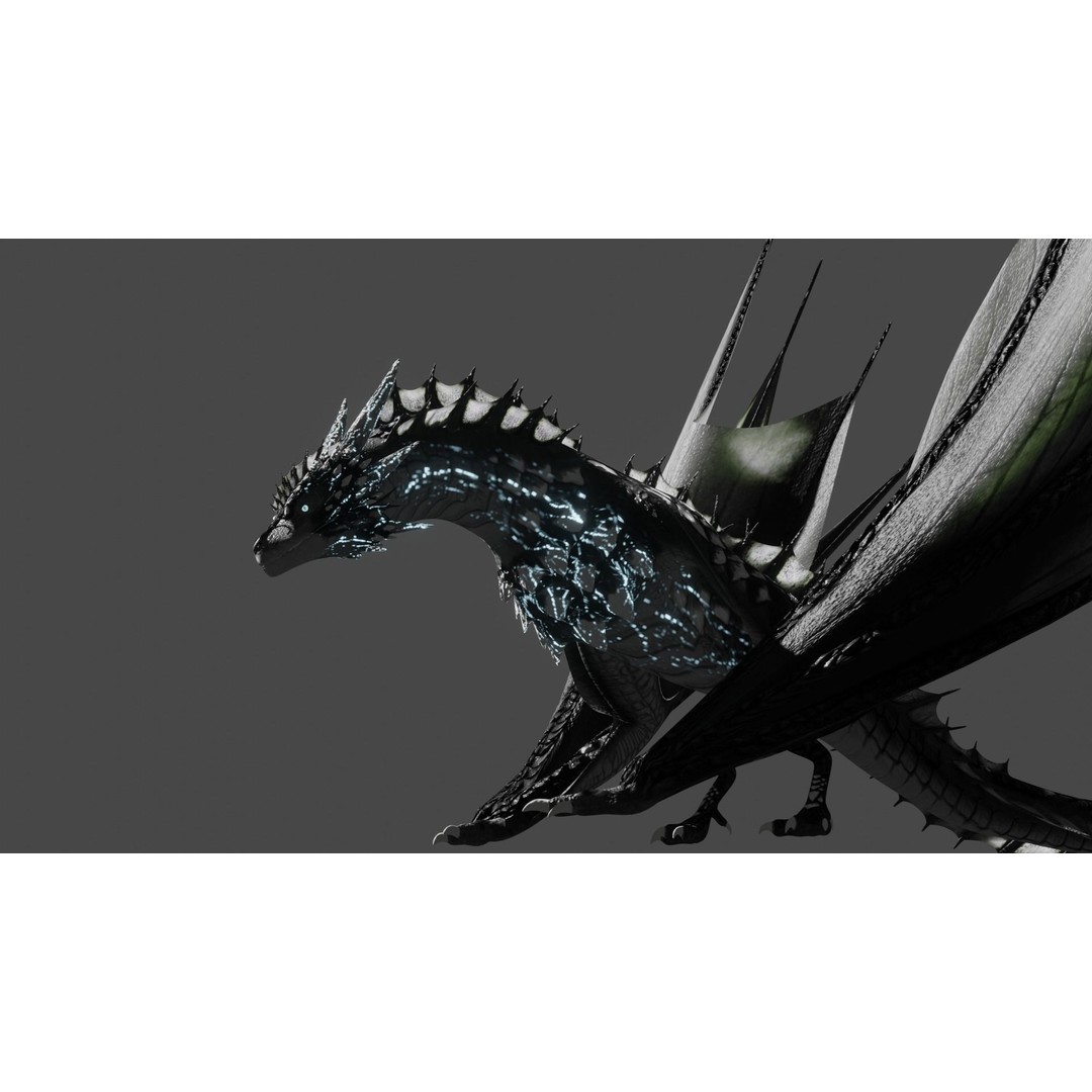 Wyvern Dragon 3D Model – Low Poly Animated Game Asset, Blender - View 20