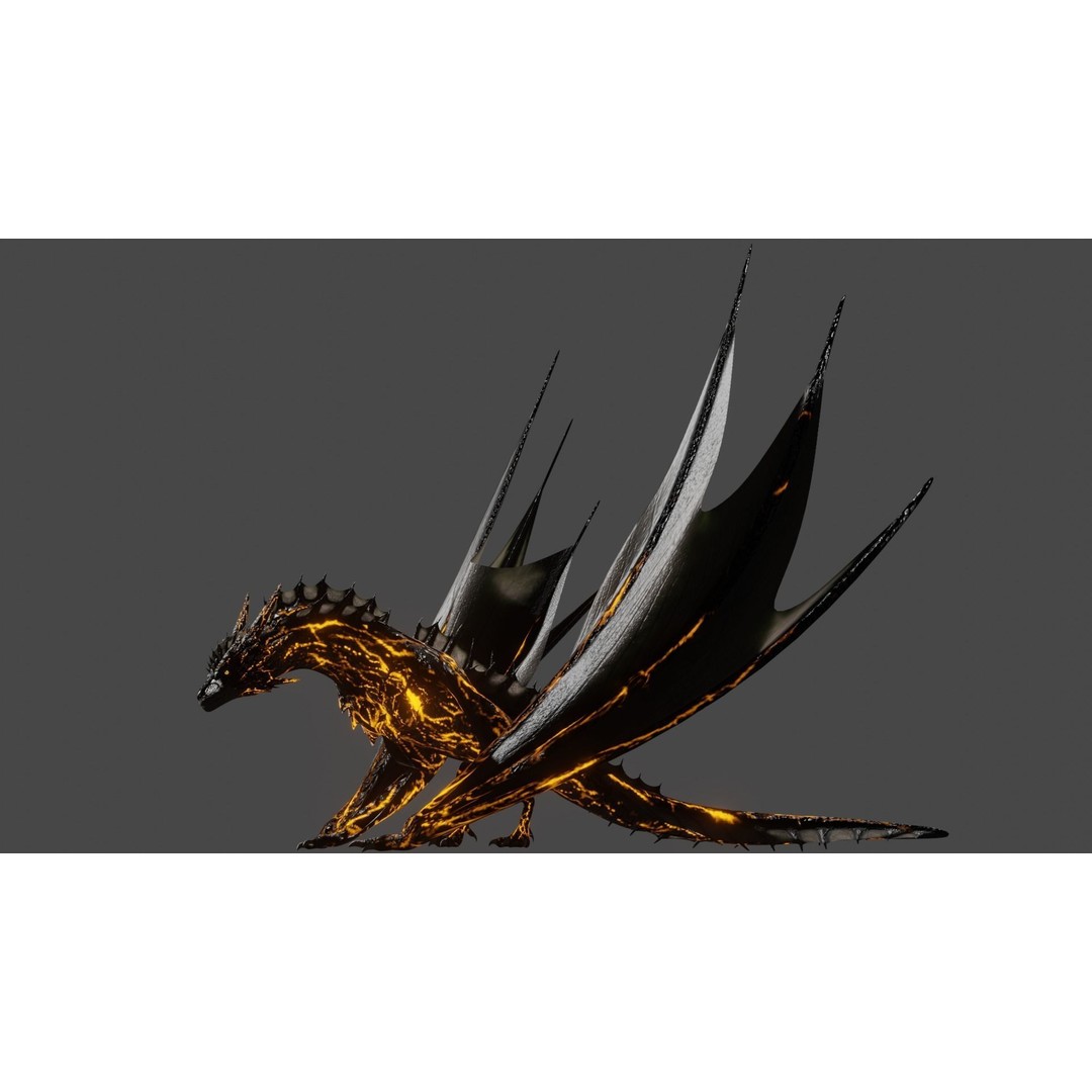 Wyvern Dragon 3D Model – Low Poly Animated Game Asset, Blender - View 22