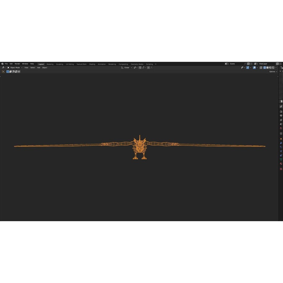 Wyvern Dragon 3D Model – Low Poly Animated Game Asset, Blender - View 23