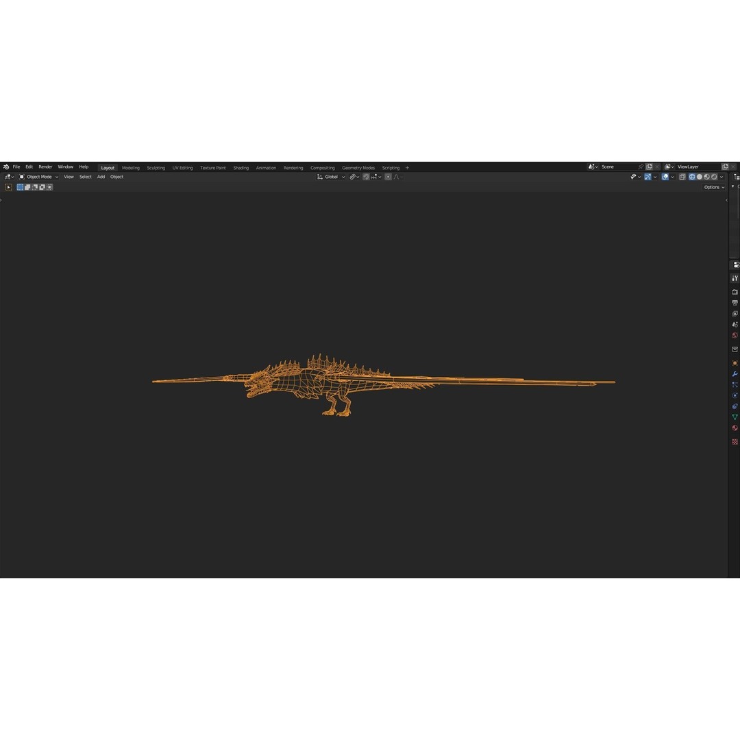 Wyvern Dragon 3D Model – Low Poly Animated Game Asset, Blender - View 24