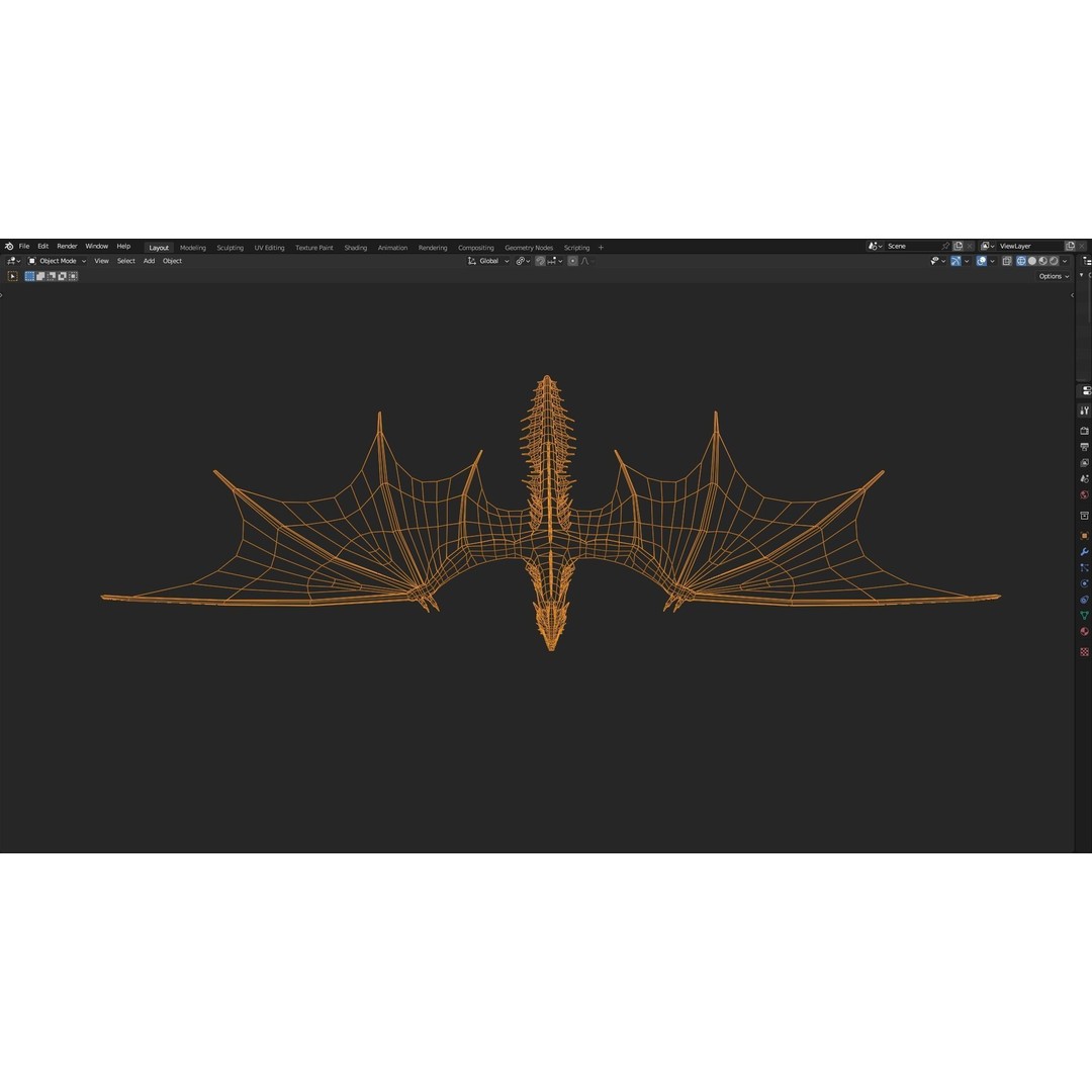 Wyvern Dragon 3D Model – Low Poly Animated Game Asset, Blender - View 31