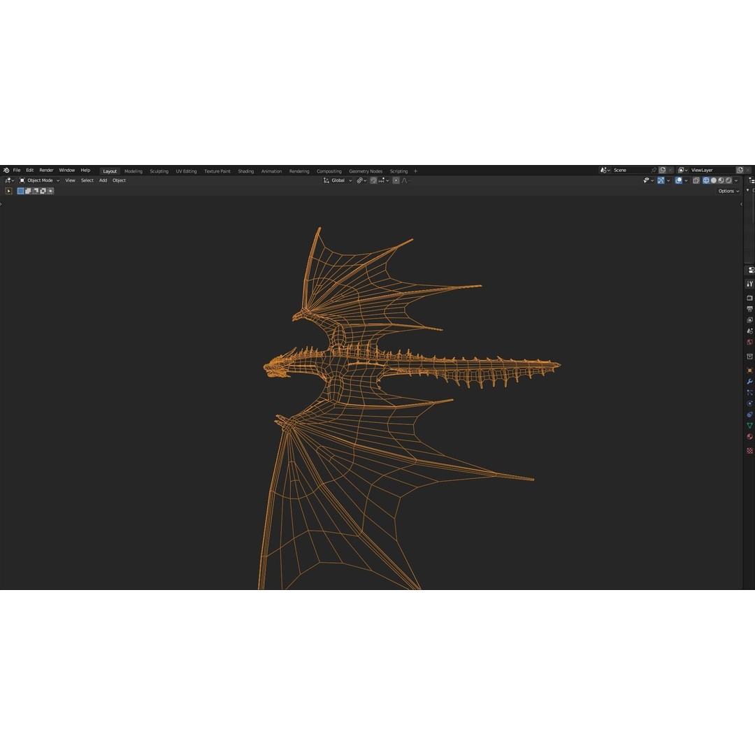 Wyvern Dragon 3D Model – Low Poly Animated Game Asset, Blender - View 33