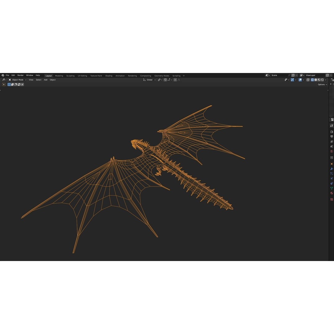 Wyvern Dragon 3D Model – Low Poly Animated Game Asset, Blender - View 34