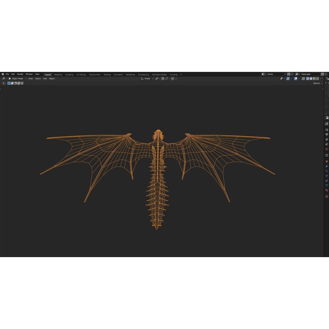 Wyvern Dragon 3D Model – Low Poly Animated Game Asset, Blender - View 35
