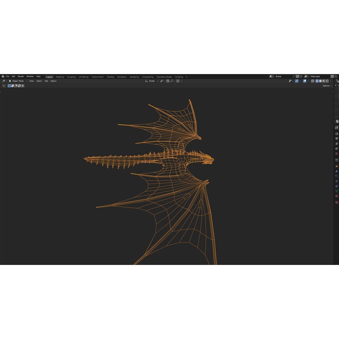 Wyvern Dragon 3D Model – Low Poly Animated Game Asset, Blender - View 37