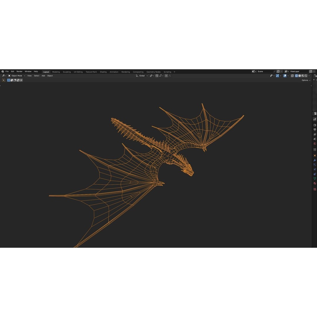 Wyvern Dragon 3D Model – Low Poly Animated Game Asset, Blender - View 38