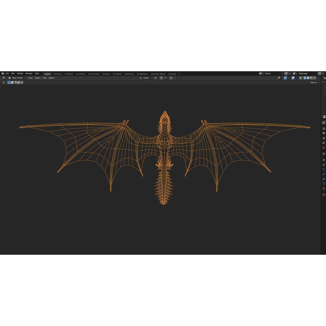 Wyvern Dragon 3D Model – Low Poly Animated Game Asset, Blender - View 39
