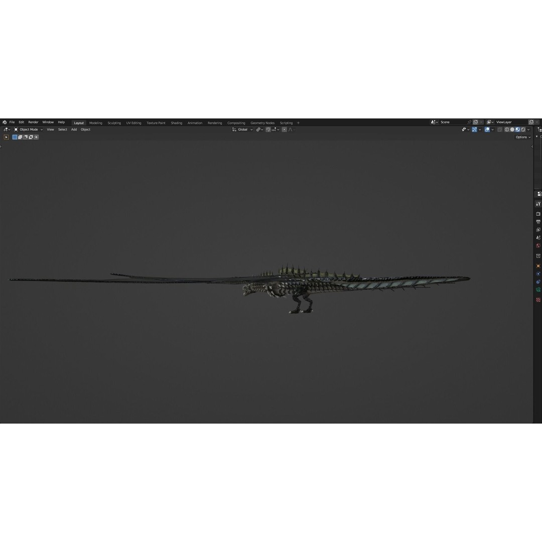 Wyvern Dragon 3D Model – Low Poly Animated Game Asset, Blender - View 49