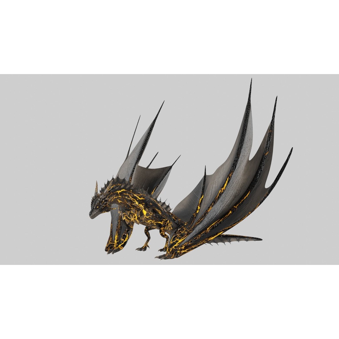 Wyvern Dragon 3D Model – Low Poly Animated Game Asset, Blender - View 5