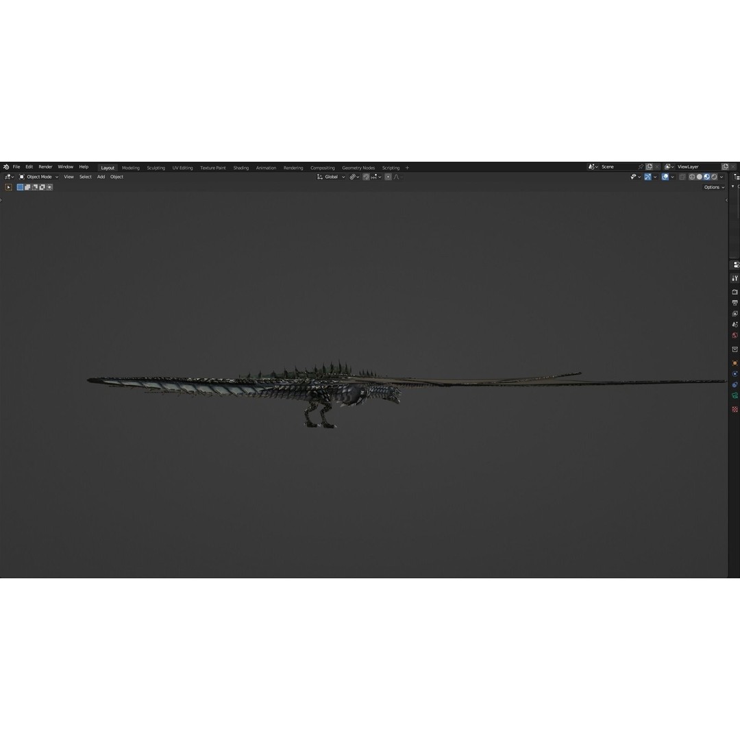 Wyvern Dragon 3D Model – Low Poly Animated Game Asset, Blender - View 51
