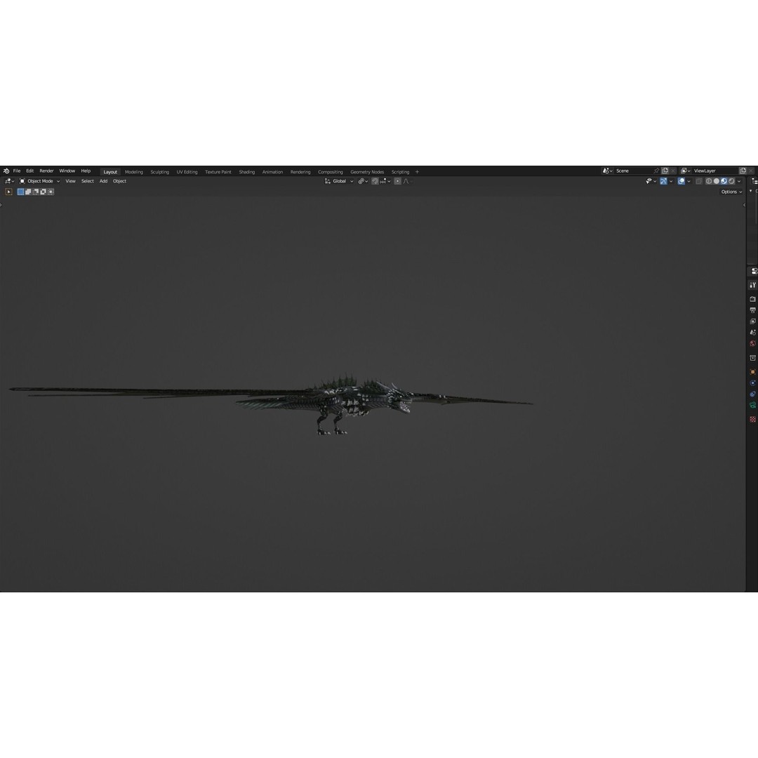 Wyvern Dragon 3D Model – Low Poly Animated Game Asset, Blender - View 53