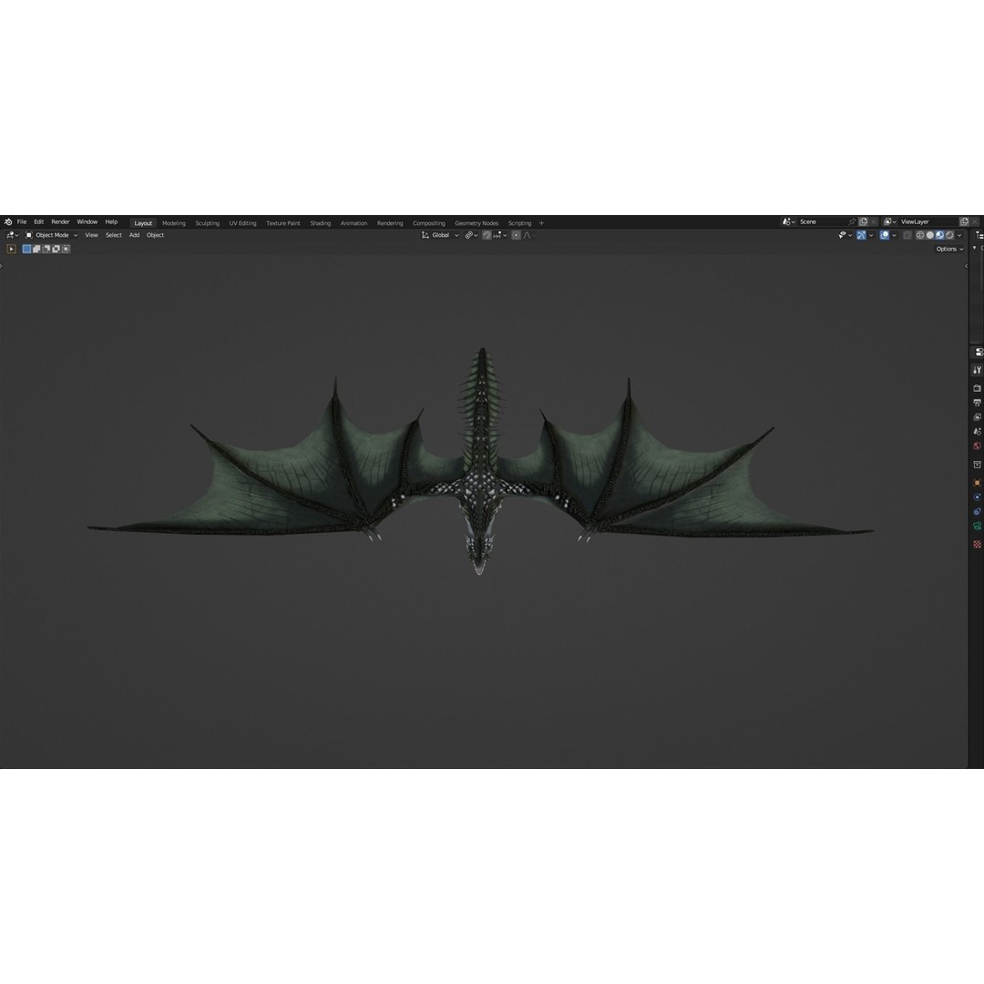 Wyvern Dragon 3D Model – Low Poly Animated Game Asset, Blender - View 54