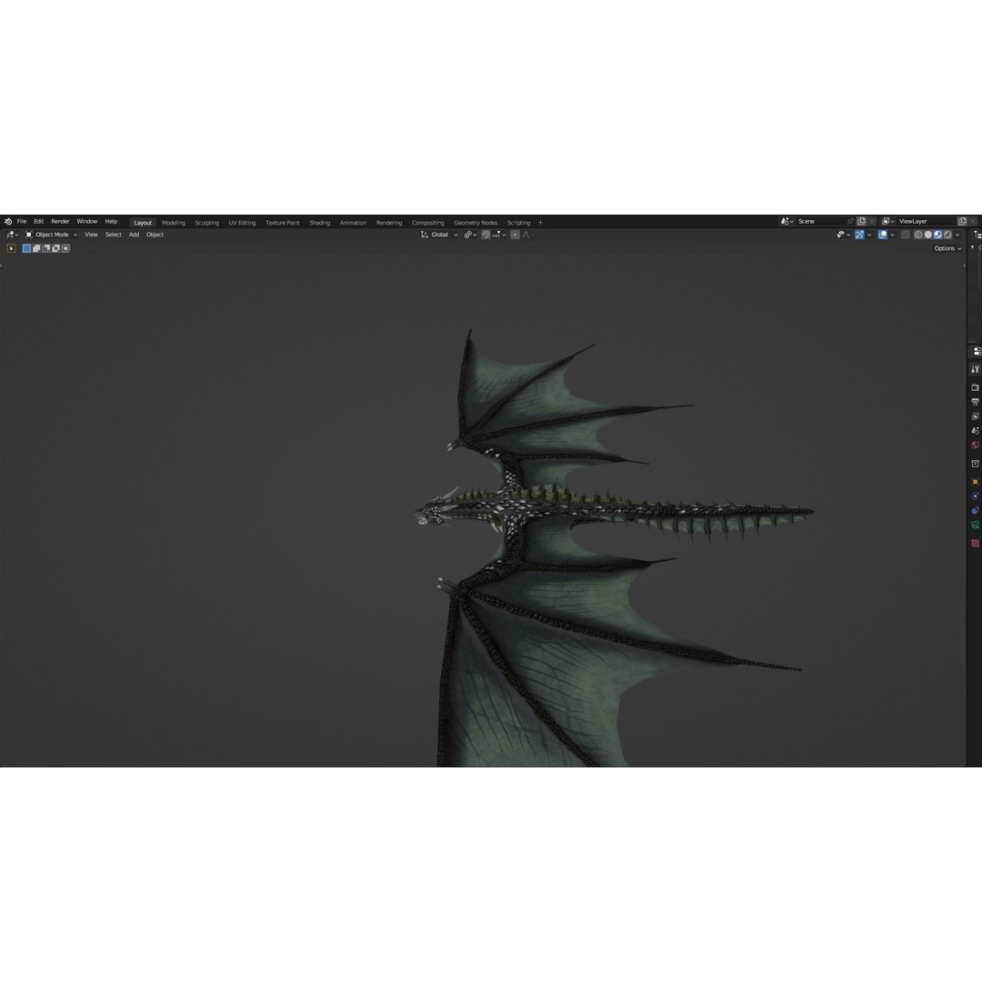 Wyvern Dragon 3D Model – Low Poly Animated Game Asset, Blender - View 56