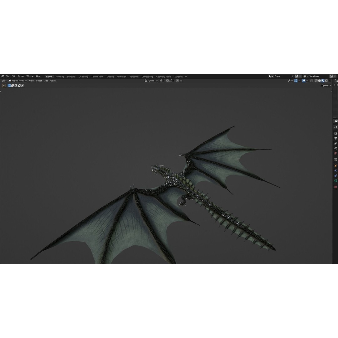 Wyvern Dragon 3D Model – Low Poly Animated Game Asset, Blender - View 57