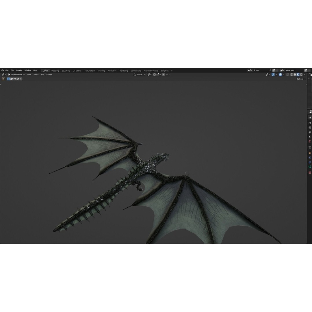 Wyvern Dragon 3D Model – Low Poly Animated Game Asset, Blender - View 59