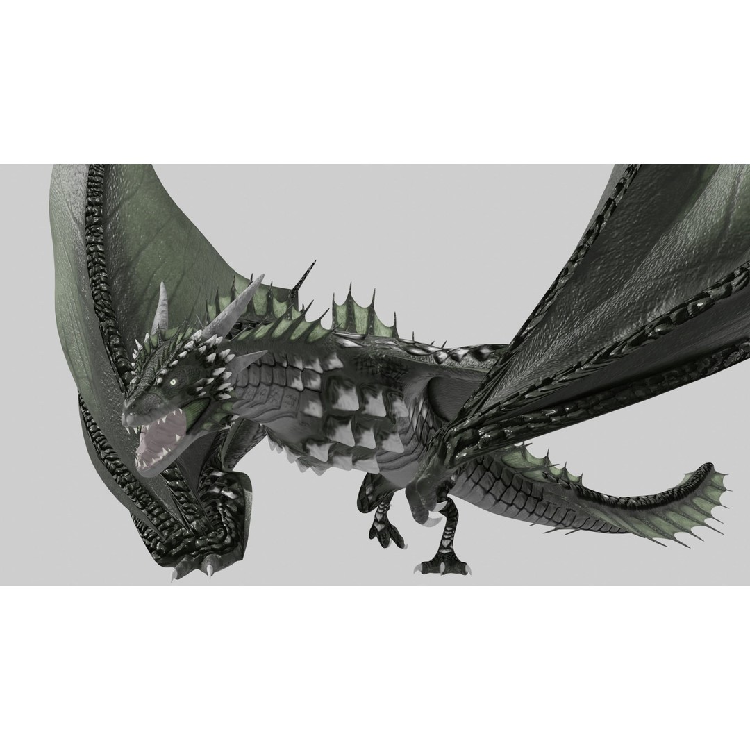 Wyvern Dragon 3D Model – Low Poly Animated Game Asset, Blender - View 6
