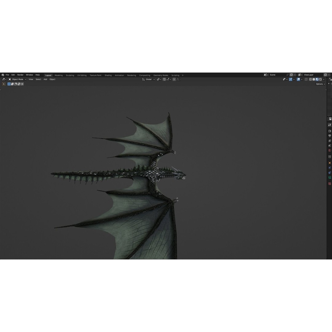 Wyvern Dragon 3D Model – Low Poly Animated Game Asset, Blender - View 60