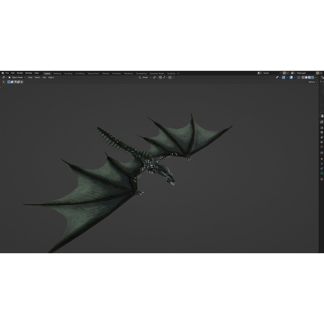 Wyvern Dragon 3D Model – Low Poly Animated Game Asset, Blender - View 61