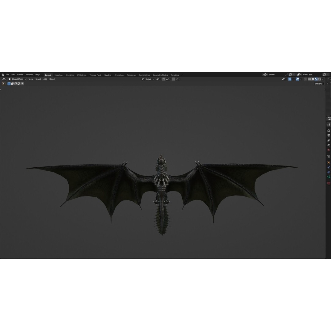 Wyvern Dragon 3D Model – Low Poly Animated Game Asset, Blender - View 62