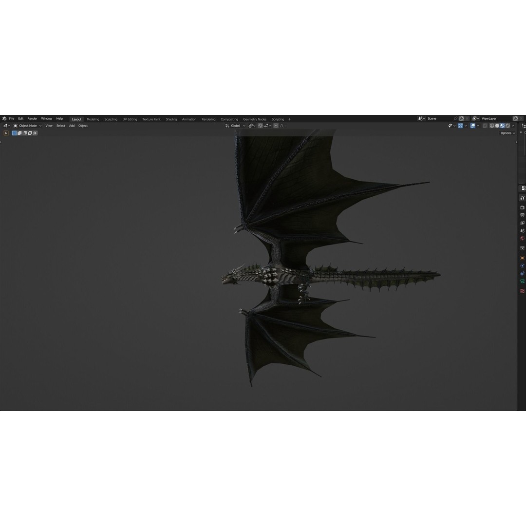 Wyvern Dragon 3D Model – Low Poly Animated Game Asset, Blender - View 64