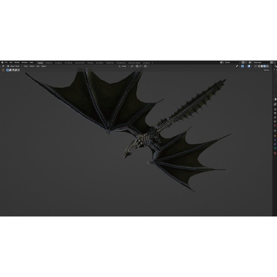 Wyvern Dragon 3D Model – Low Poly Animated Game Asset, Blender - View 65