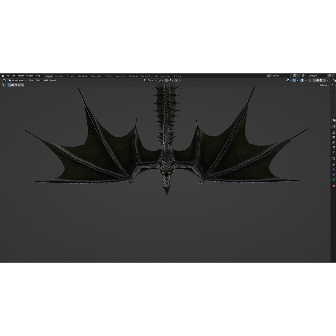 Wyvern Dragon 3D Model – Low Poly Animated Game Asset, Blender - View 66