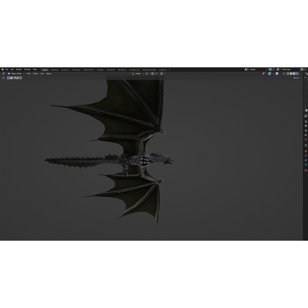 Wyvern Dragon 3D Model – Low Poly Animated Game Asset, Blender - View 68
