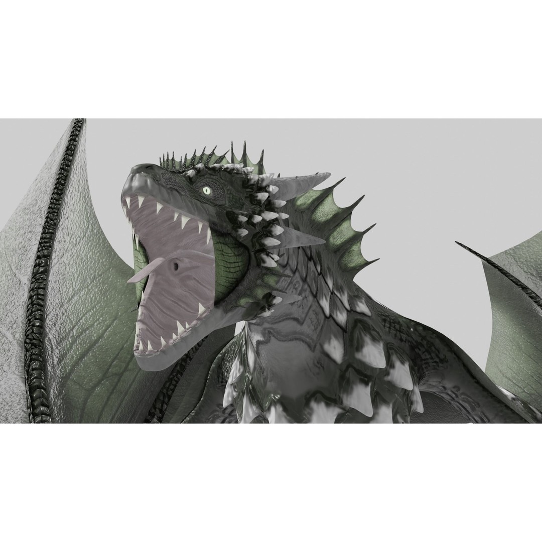 Wyvern Dragon 3D Model – Low Poly Animated Game Asset, Blender - View 7