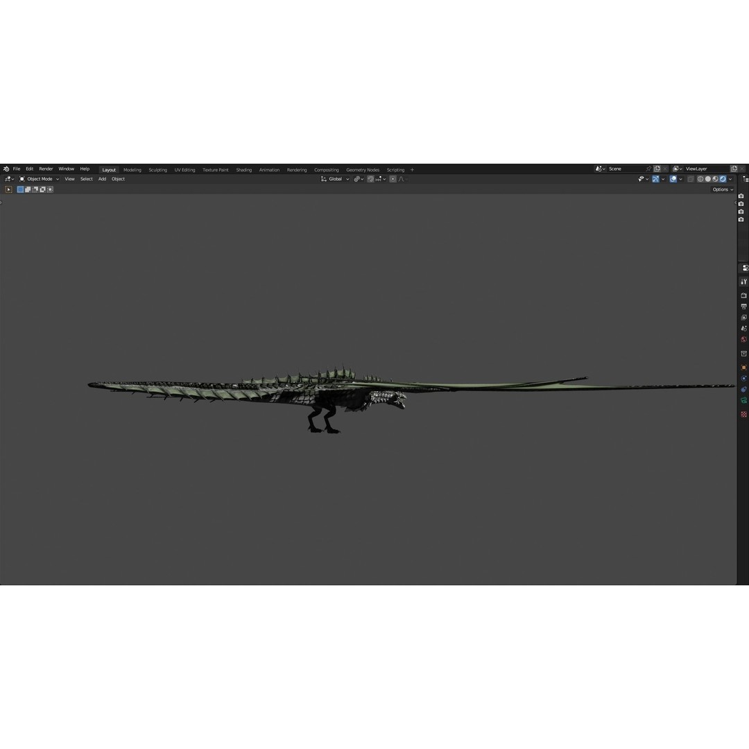 Wyvern Dragon 3D Model – Low Poly Animated Game Asset, Blender - View 75