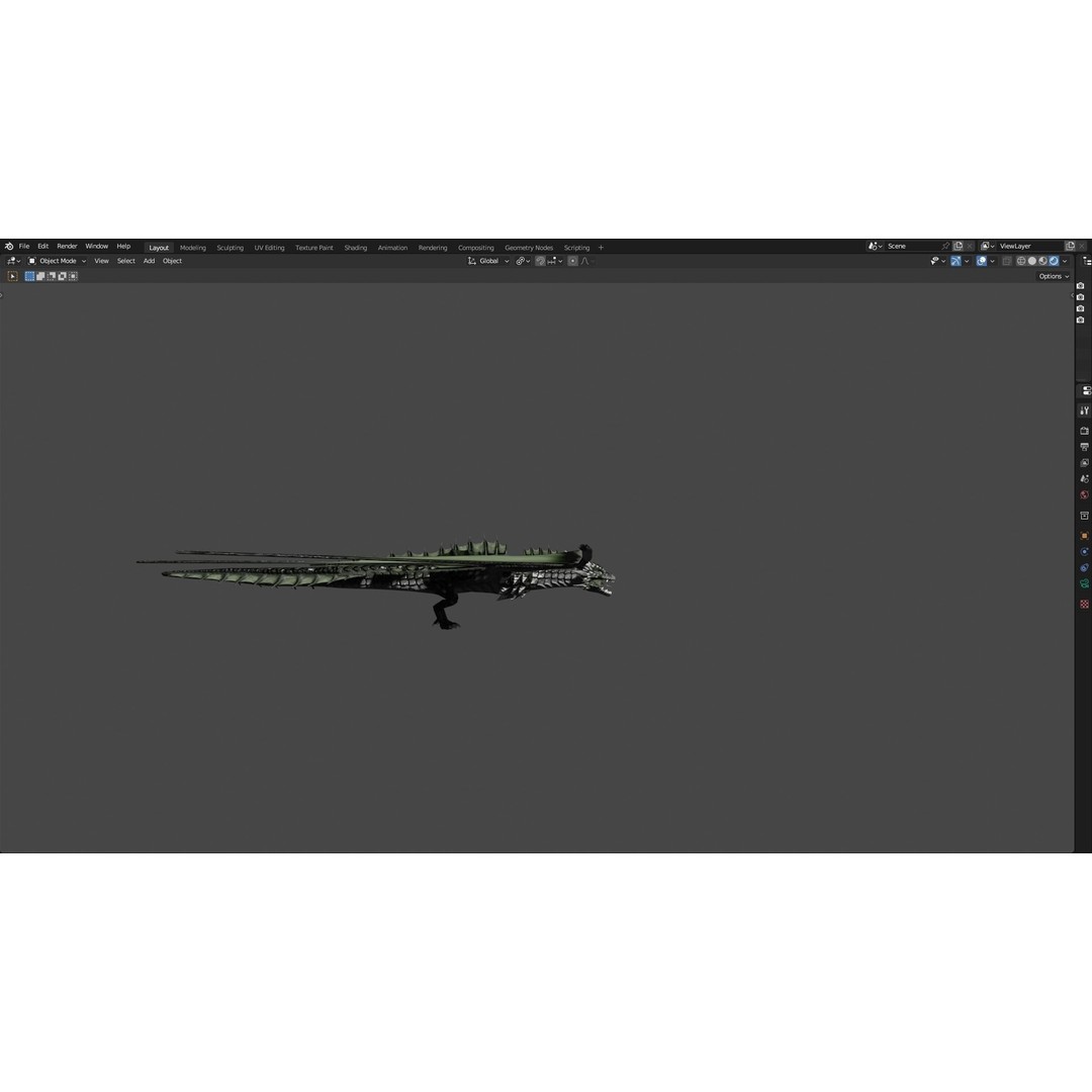 Wyvern Dragon 3D Model – Low Poly Animated Game Asset, Blender - View 76